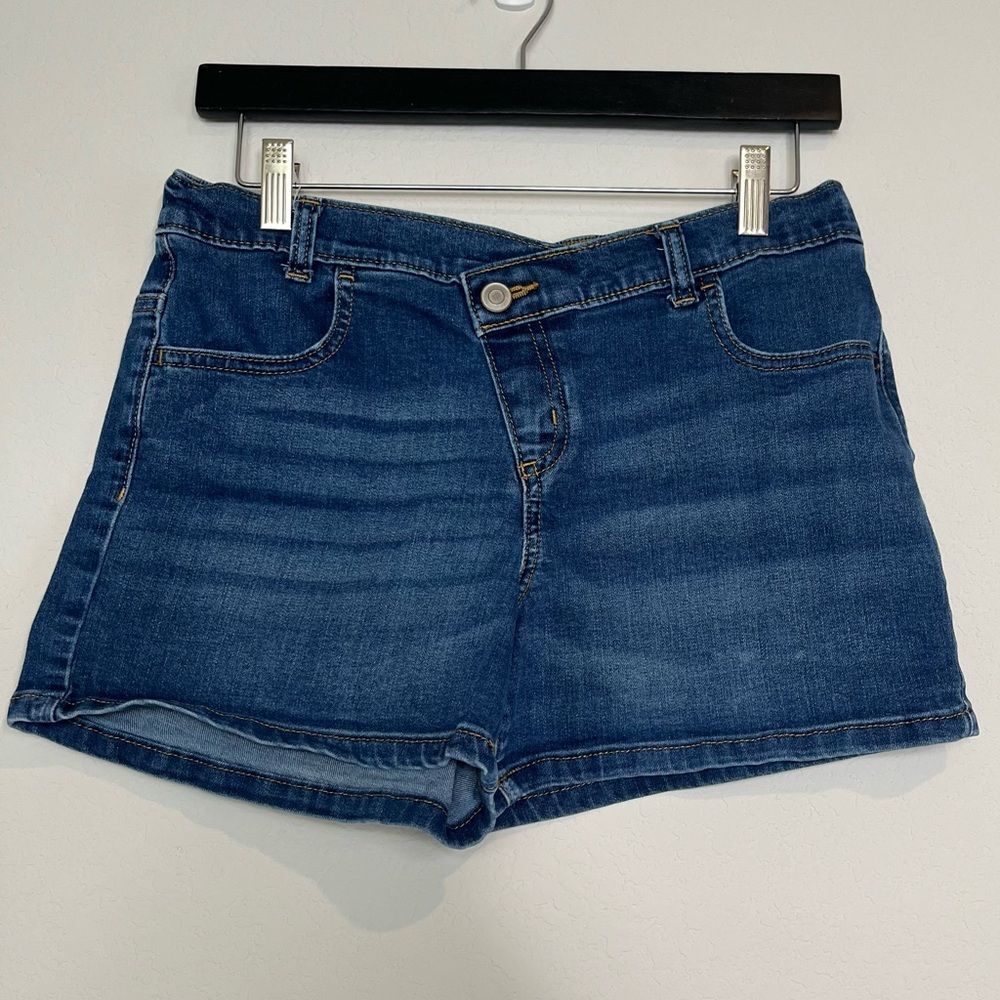 Wonder Nation Girls Size XL 14-16 Dark Wash Denim Stretchy Shorts Boho Festival